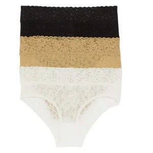 NWT BP Legit Lace Hipster Underwear Panties 3 Pack Black Nude White XXL 2x